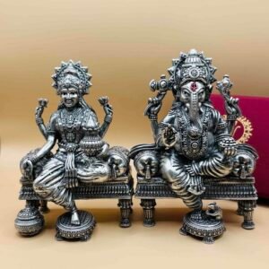 Pure Silver Laxmi Ganesh Ji Idol