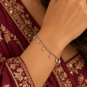 Silver Leaf Charm Bracelet